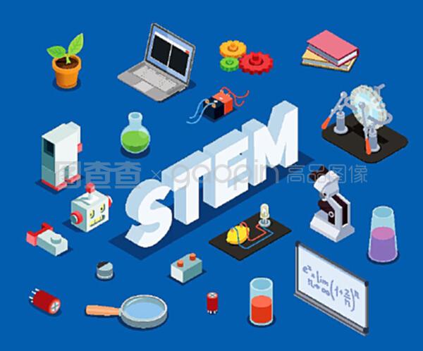 与科技工程数学矢量图有关的词干教育等距组成,有繁琐的文本和孤立的项